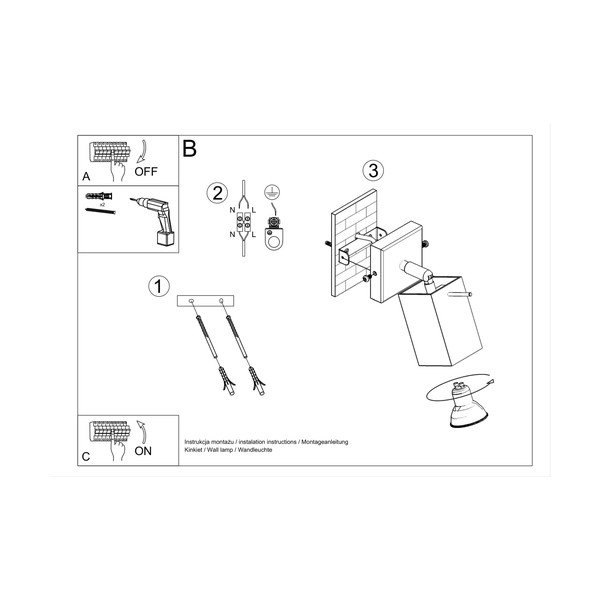 Pelēka sienas lampa Toscana – Sollux-image-4