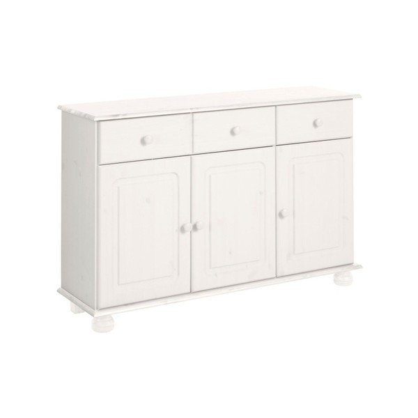 Balta priedes masīvkoka zema kumode 116x76 cm Ella – Støraa-image-3