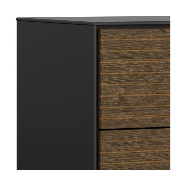 Melna augsta kumode no priedes koka 80x111 cm Soma – Tvilum-image-1