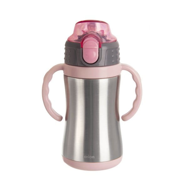 Gaiši rozā nerūsējošā tērauda pudele/termoss bērniem 330 ml – Orion