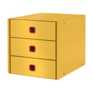 Dzeltena kaste ar 3 atvilktnēm Leitz Click&Store