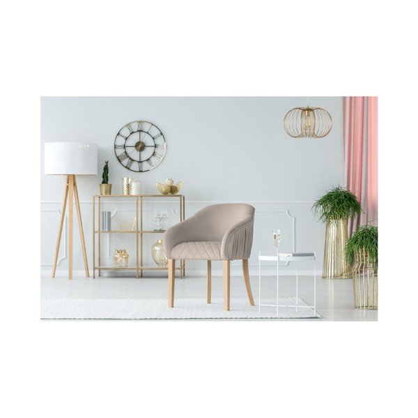 Gaiši pelēks krēsls ar atzveltnēm Micadoni Home Tipa-image-1