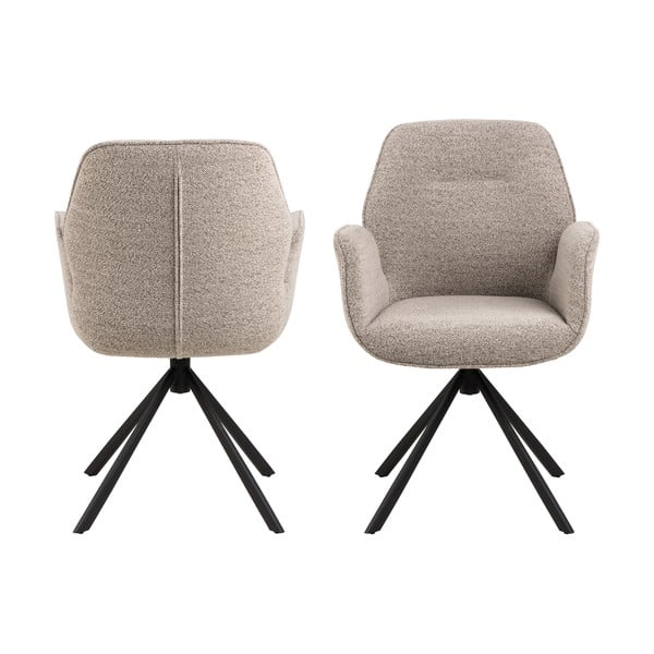 Tumši pelēks polsterēts ēdamistabas krēsls Aura – Actona-image-3