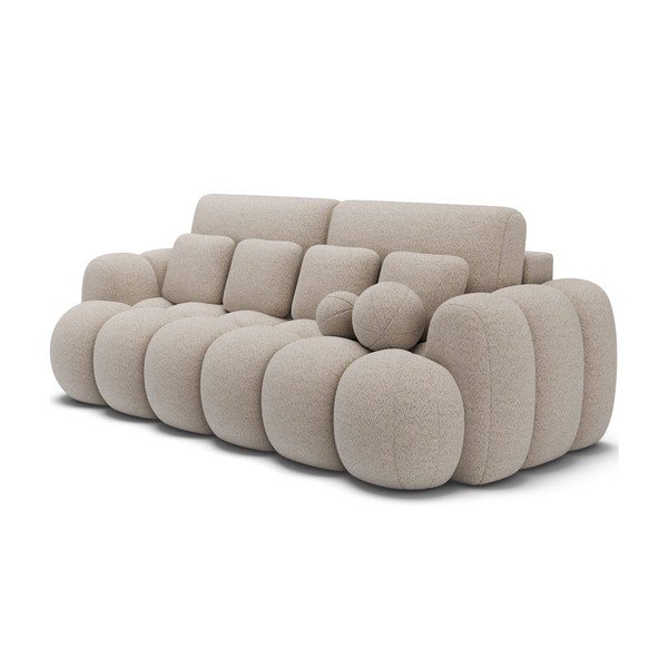 Bēšs salokāms dīvāns no buklē auduma 256 cm Cotonn – ELTAP-image-2