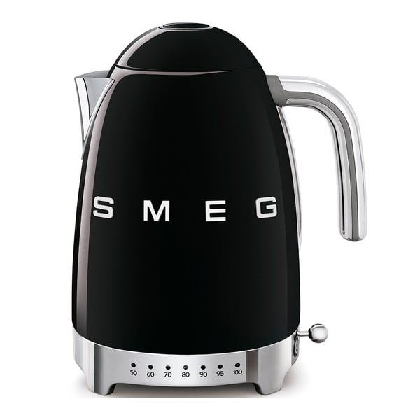 Melna nerūsējošā tērauda elektriskā tējkanna 1,7 l Retro Style – SMEG