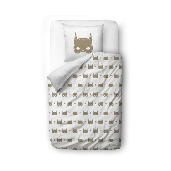 Vienguļamā bērnu gultas veļa no kokvilnas satīna 140x200 cm Batboy – Butter Kings