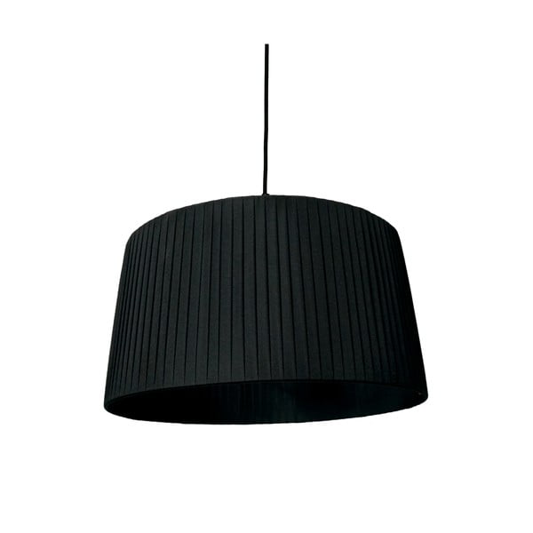 Melna piekaramā lampa ar auduma abažūru ø 50 cm – SULION