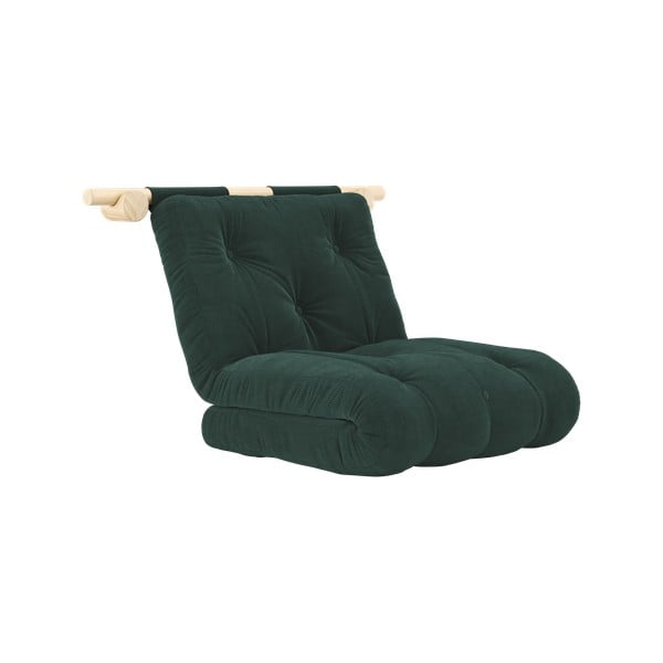 Tumši zaļš velveta atpūtas krēsls Hooked – Karup Design