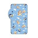 Zils vienguļamais kokvilnas bērnu palags ar gumiju 90x200 cm Bluey – Jerry Fabrics