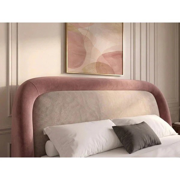 Rozā polsterēta divvietīga gulta ar veļas kasti ar redelēm 160x200 cm Sam – Bobochic Paris-image-3