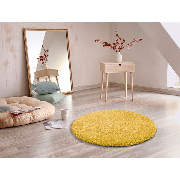 Dzeltens paklājs Universal Aqua Liso, ø 80 cm-image-1