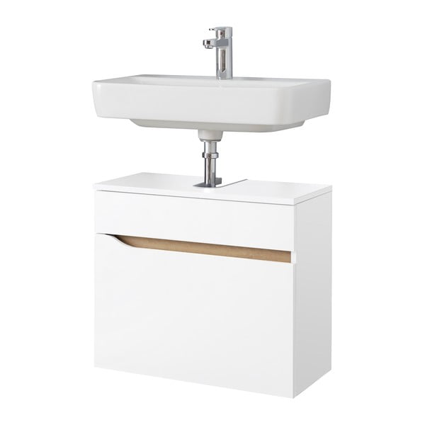 Balts zems/piekarams skapītis bez izlietnes 60x53 cm Set 857 – Pelipal-image-3