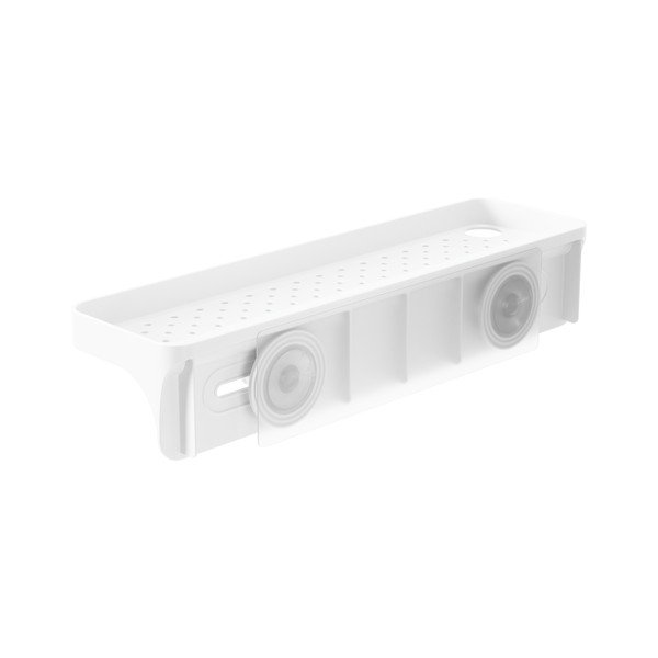 Balts pārstrādātas plastmasas pašturošs vannas istabas plaukts Flex Adhesive – Umbra-image-2