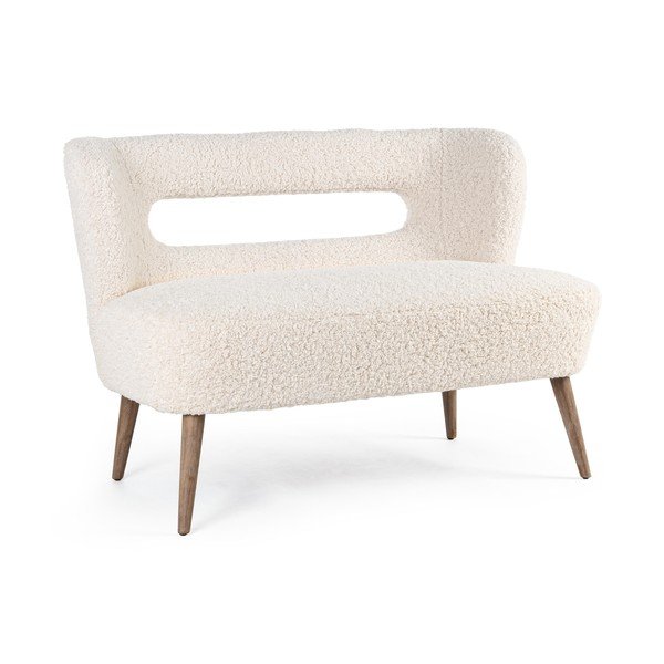 Krēmkrāsas dīvāns no mākslīgās kažokādas 115 cm Cortina – Bizzotto-image-2