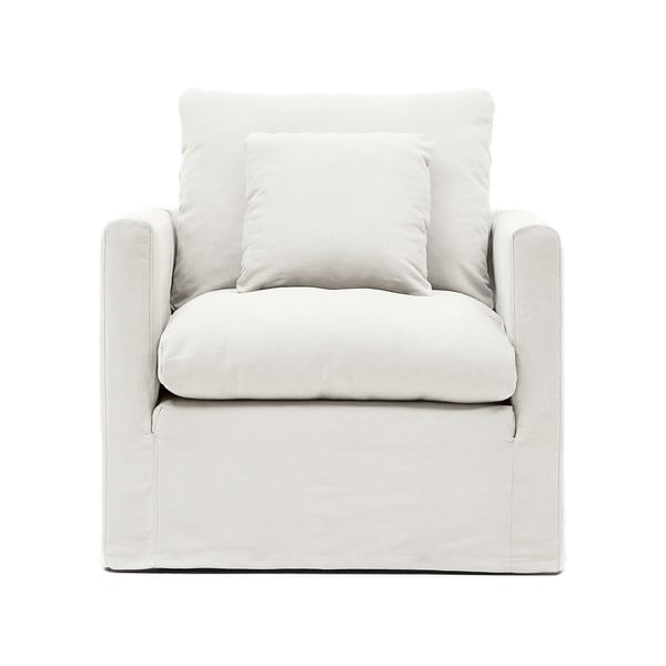 Balts lina atpūtas krēsls Nora – Kave Home