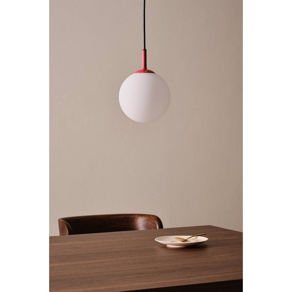Sarkana/balta stikla piekaramā lampa ø 13 cm Ekman – Jotex-image-2