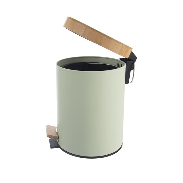 Gaiši zaļa metāla atkritumu tvertne ar pedāli 5 l Greenish – Orion-image-2