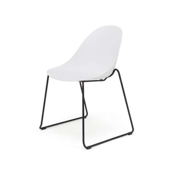 2 baltu ēdamistabas krēslu komplekts ar melnām kājām Bonami Selection Viva