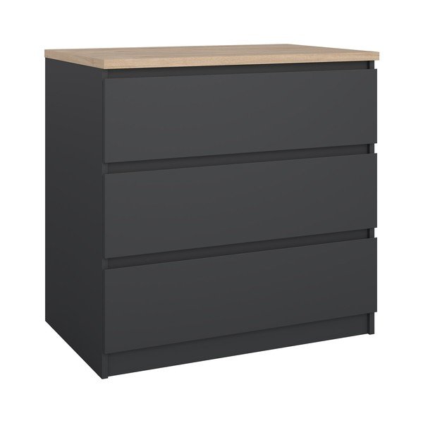Tumši pelēka kumode 77x76x50 cm Naia – Tvilum