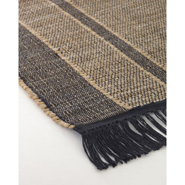 Melns/dabīga toņa divpusējs paklājs no jūraszālēm 200x300 cm Brunilda – Kave Home-image-2