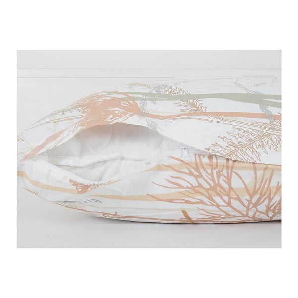 Balta/terakotas oranža vienguļamā gultas veļa no krepa auduma 140x200 cm Caraway – B.E.S.-image-2