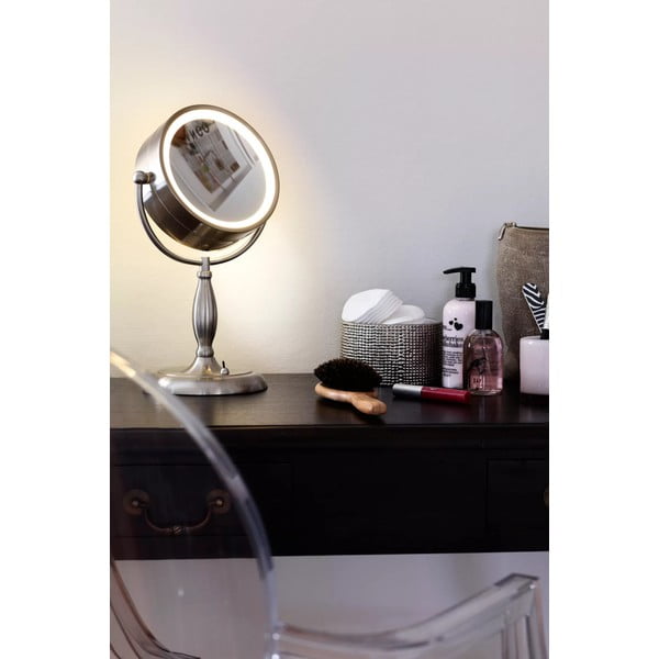Galda spogulis ar apgaismojumu sudrabā Markslöjd Face, ø 16,2 cm-image-1