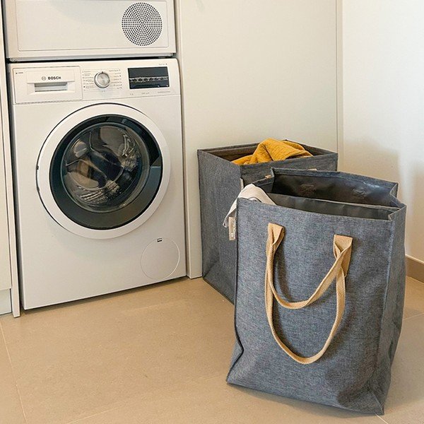 Pelēks tekstila veļas grozs 71 l Laundry Hub Tweed duplo – Rolser-image-1