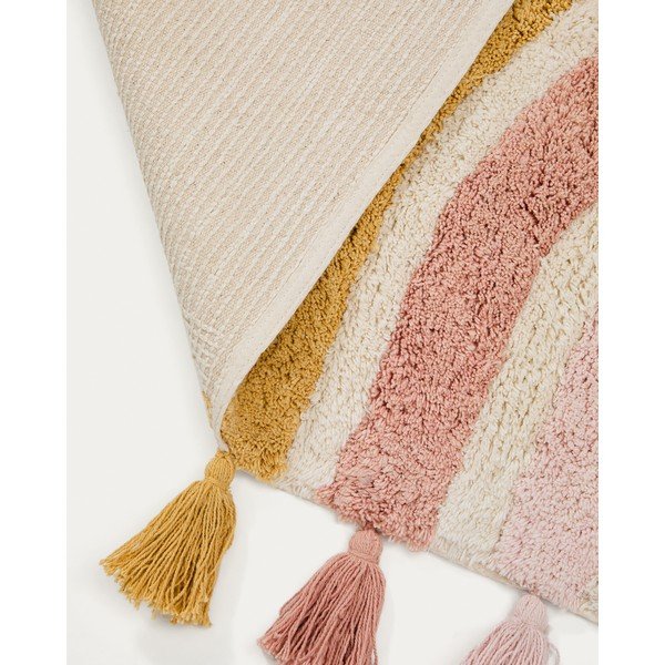 Ziloņkaula krāsas mazgājams/ar rokām darināts kokvilnas bērnu paklājs 90x150 cm Tadea – Kave Home-image-3