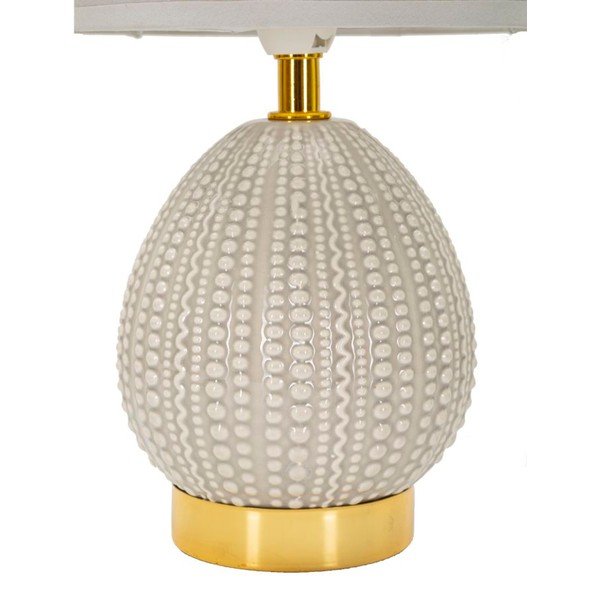 Gaiši pelēka keramikas galda lampa ar auduma abažūru (augstums 30,5 cm) Flavi – Mauro Ferretti-image-2