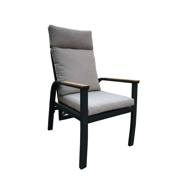 Pelēks metāla dārza pusdienu komplekts 6 personām Annecy – Rojaplast-image-1