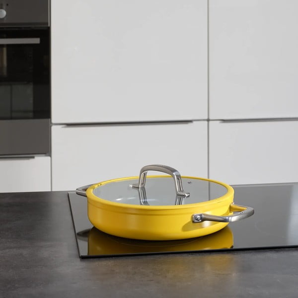 Panna ar vāku/ar keramikas pārklājumu ø 28 cm tegame Meda 3.0 – FABINI-image-1