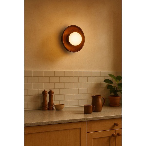 Brūna sienas lampa ø 24 cm Elsa – Opviq lights-image-1
