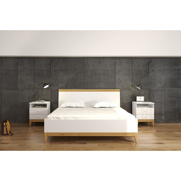 Divguļamā gulta ar augstumu 88 cm, izgatavota no priedes Skandica Livia, 160 x 200 cm-image-1