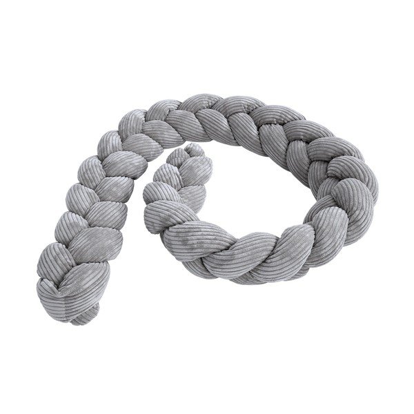 Pelēka velveta bērnu gultiņas apmalīte 200 cm – Meowbaby