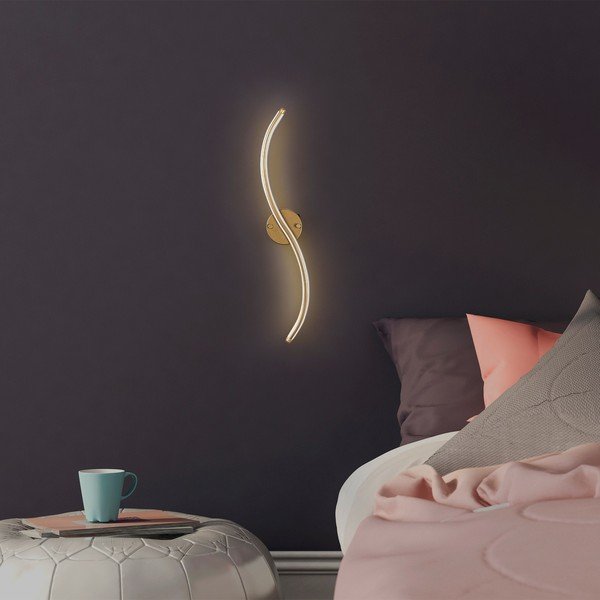 Zelta krāsas LED sienas lampa Yilan – Opviq lights-image-3