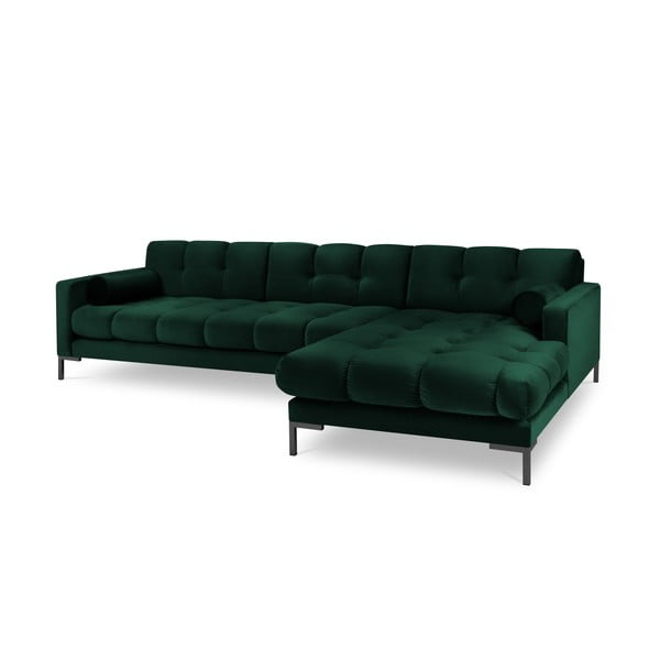 Tumši zaļš samta stūra dīvāns Cosmopolitan Design Bali, labais stūris-image-2