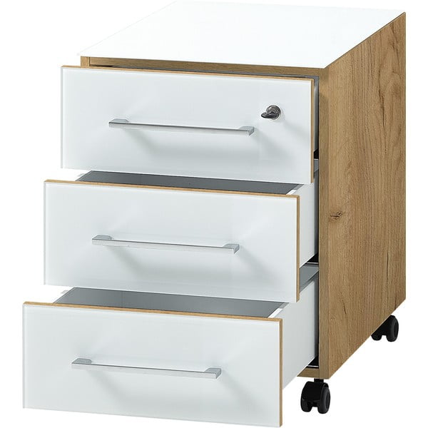 Balts dabīga toņa ozolkoka imitācijas skapītis 40x55 cm Monteria – Germania-image-3