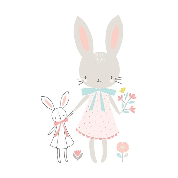 Bērnu uzlīme 58x90 cm Little Miss Rabbit – Lilipinso