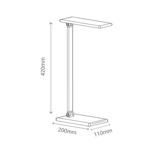 Sudraba galda lampa ar LED apgaismojumu SULION Hawking-image-1