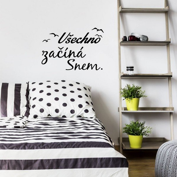 Sienas uzlīme ar citātu Ambiance Everything begins with a dream-image-1