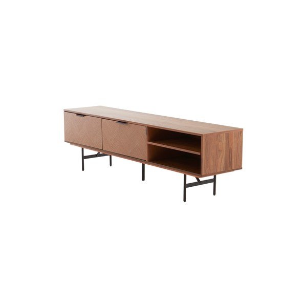 Tumša dabīga toņa TV galdiņš ar riekstkoka imitāciju 180x51x40 cm Duvberg – Jotex-image-4