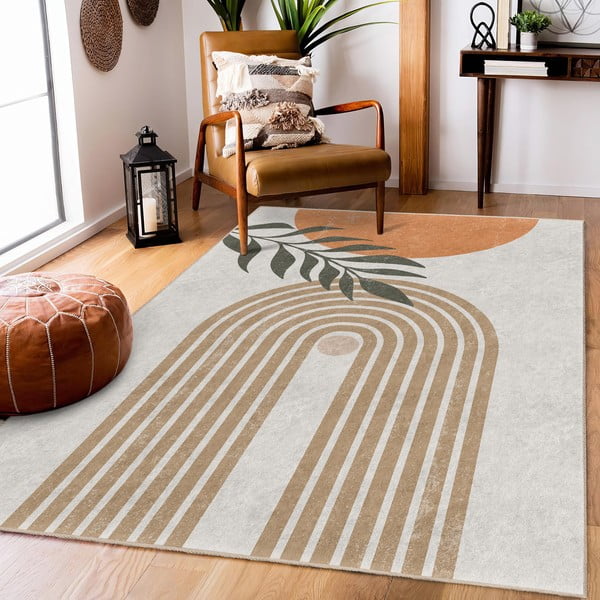 Krēmkrāsas mazgājams celiņa paklājs 80x200 cm Dot Arch – Mila Home-image-4