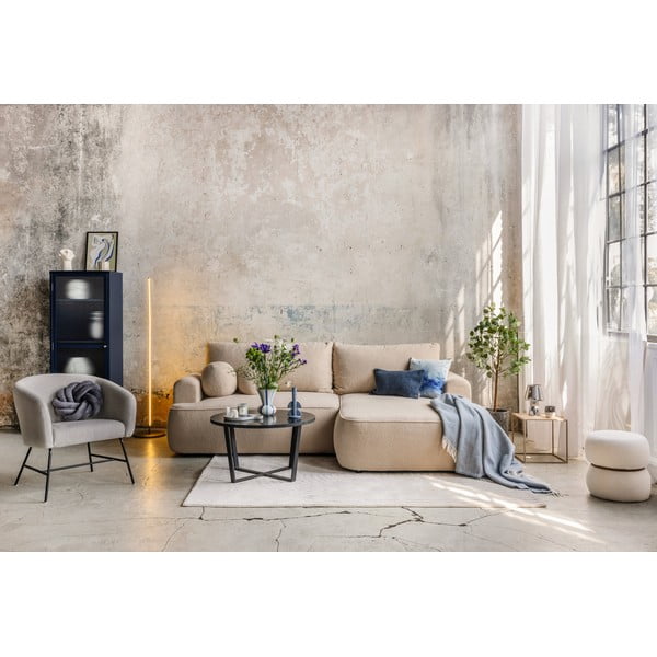 Zaļš salokāms stūra dīvāns no buklē auduma (ar kreiso stūri) Quinoa – Bonami Selection-image-1