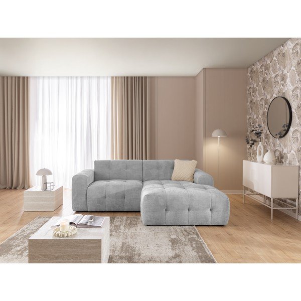 Gaiši pelēks stūra dīvāns (ar labo stūri/ar zvilni) Melva – Ropez-image-2
