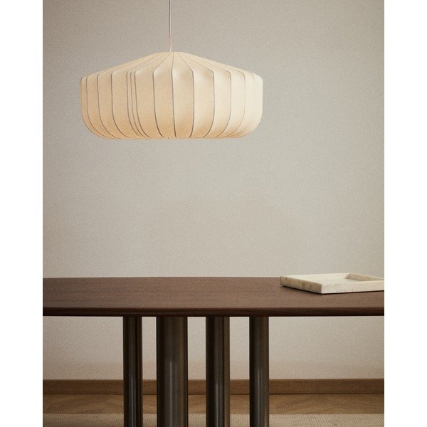 Balta griestu lampa ar auduma abažūru ø 76 cm Somar – Kave Home-image-1