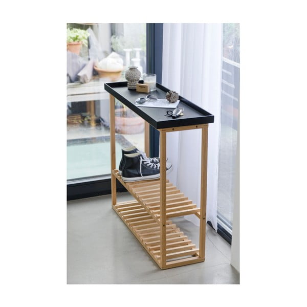 Apavu plaukts ar melnu ozolkoka virsmu Wireworks Hello Storage-image-3