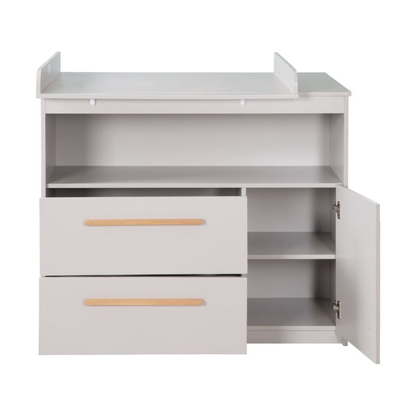 Gaiši pelēka bērnu kumode ar pārtinamo galdiņu 107x98x75 cm Lea – Roba-image-3