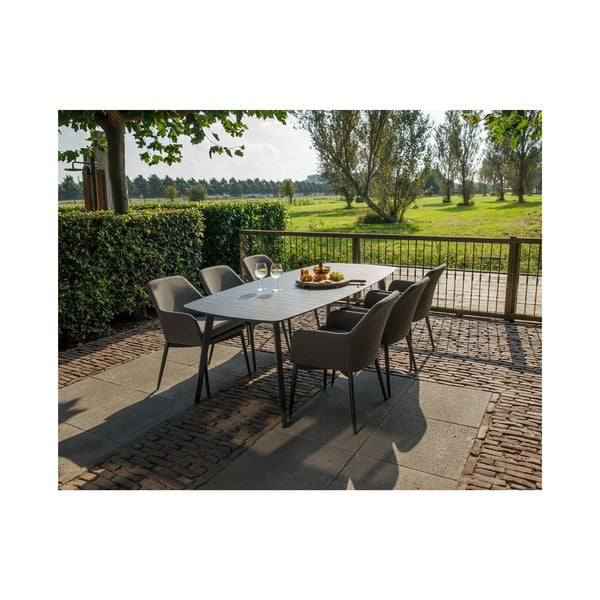 Pelēks metāla dārza krēsls Domino – Exotan-image-1