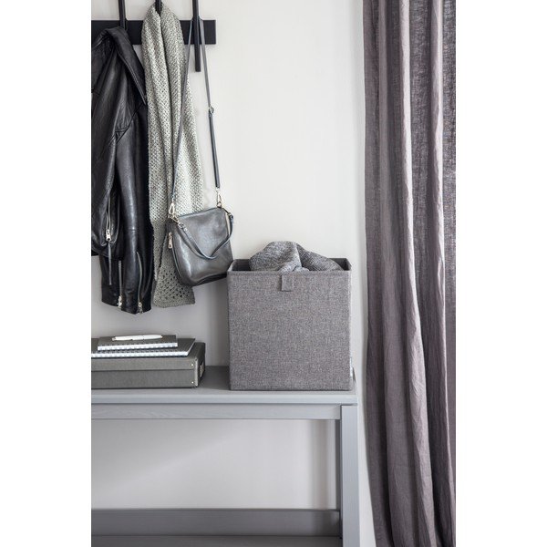 Pelēka uzglabāšanas kaste Bigso Box of Sweden Cube-image-1