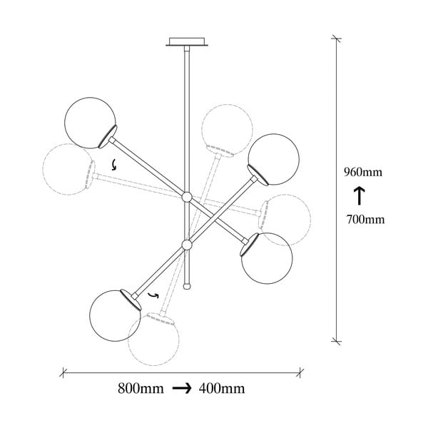 Melna piekaramā lampa ar stikla abažūru Best – Opviq lights-image-3